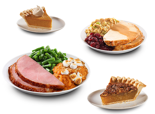 Holiday Feast at Golden Corral with Pumpkin Pie, Pecan Pie, Ham or Turkey Dinner
