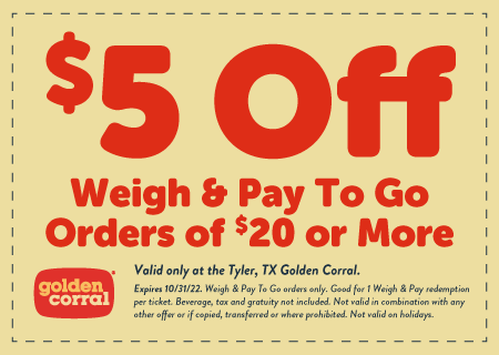 $5 Off Weigh & Pay To Go Orders of $20 of More