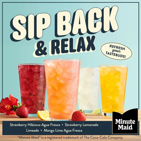 Minute Maid Beverages - Strawberry Hibiscus Agua Fresca, Strawberry Lemonade, Limeade and Mango Lime Agua Fresca