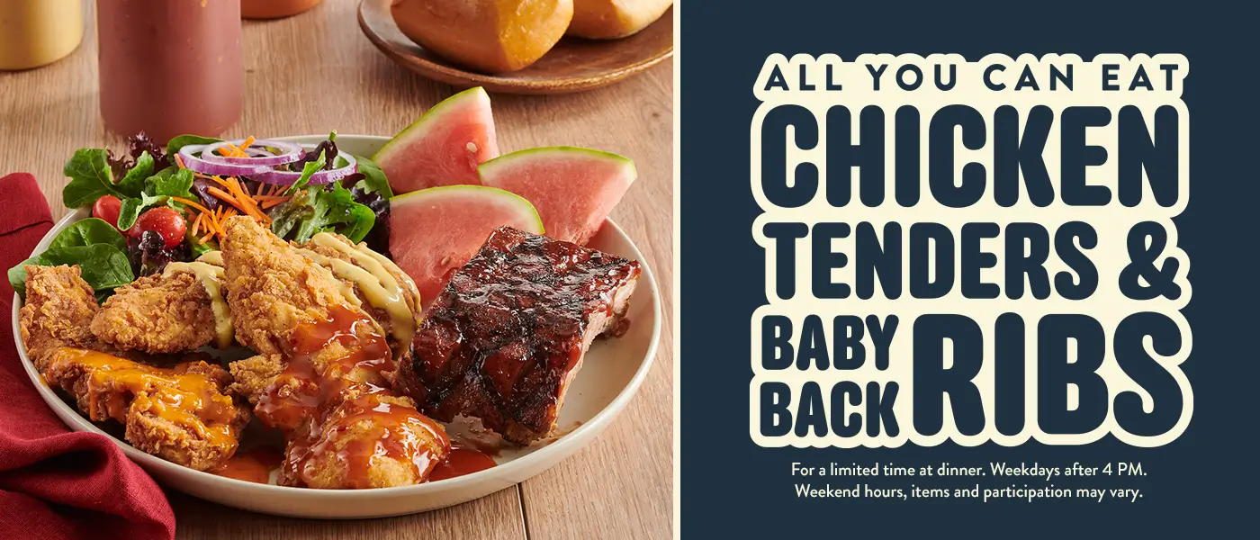 All you can eat chicken tenders & baby back ribs at Golden Corrral