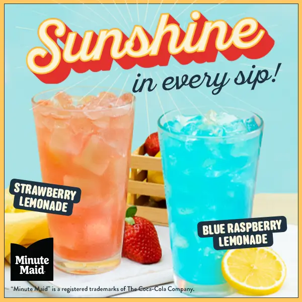 Minute Maid Beverages - Strawberry Lemonade and Blue Raspberry Lemonade