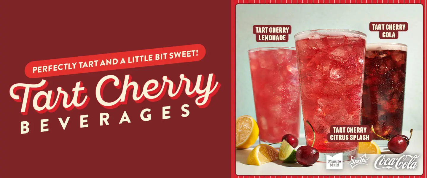 Golden Corral Seasonal Beverages - Tart Cherry Lemonade, Tart Cherry Cola, and Tart Cherry Citrus Splash