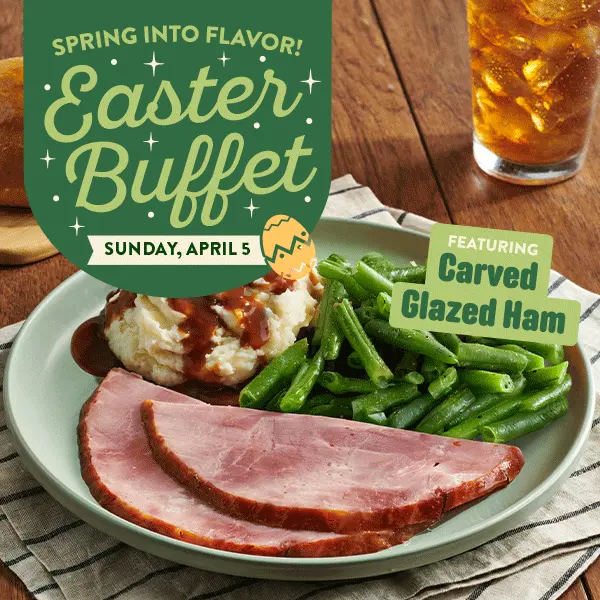 Join Golden Corral for Easter on Sunday, April 5th and enjoy our Easter Buffet, featuring carved glazed ham