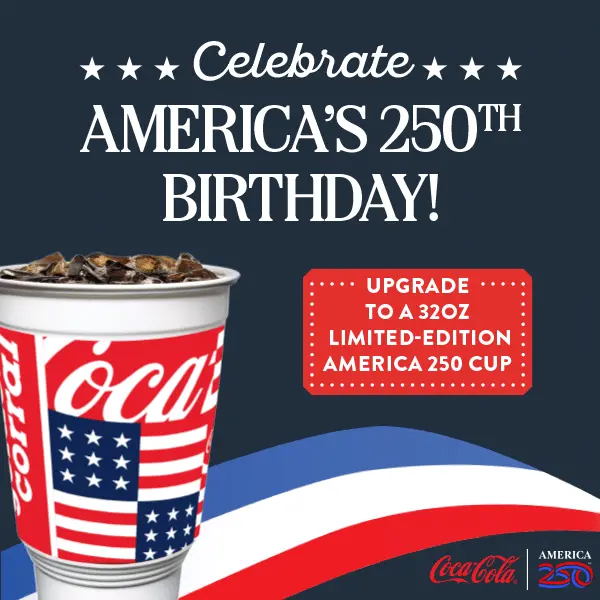 Celebrate America's 250th birthday with Golden Corral by upgrading to a 32oz limited-edition America cup