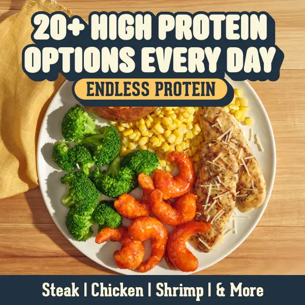 20+ High protein options everyday at Golden Corral