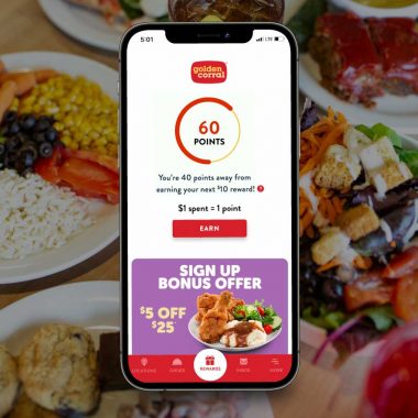 GC-LoyaltyReboot-FBIG-FeedPost-Carousel-4 Golden COrral App Screenshot, Earn points with each purchase